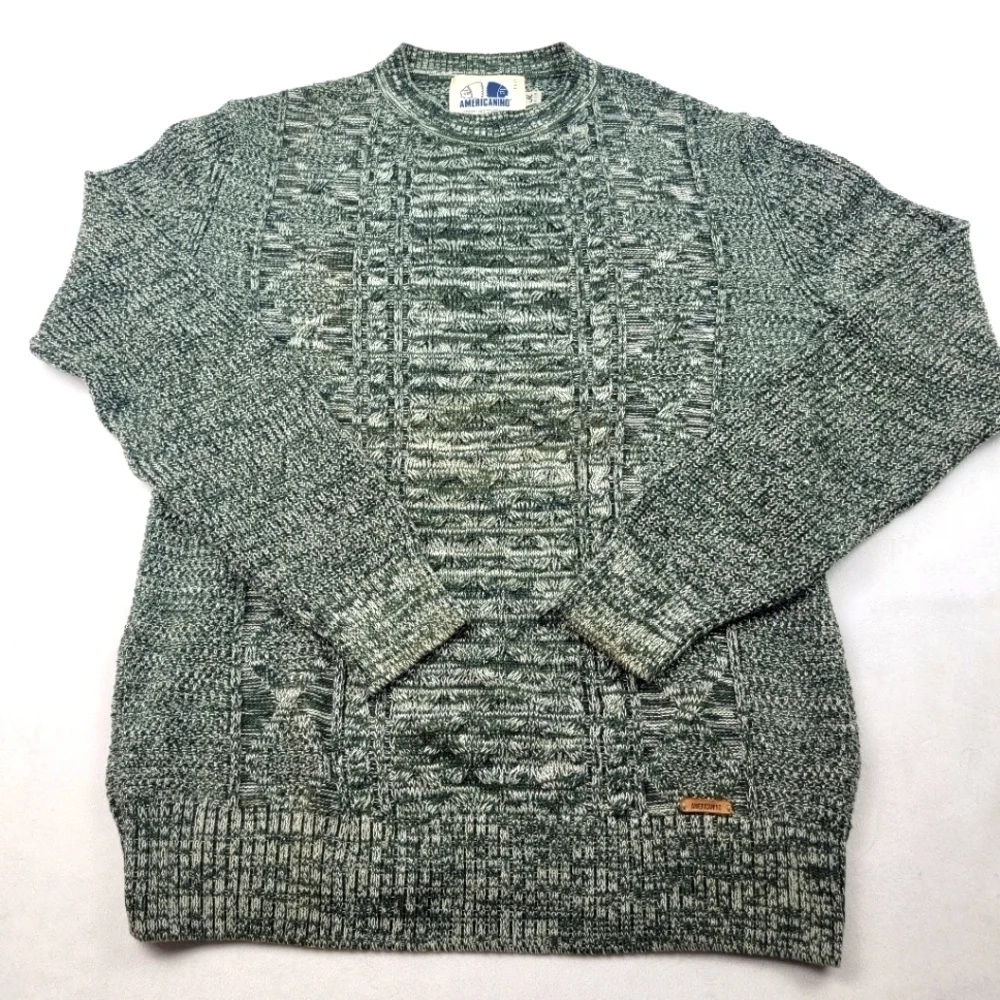 Vintage‎ Americanino Italy 100% Algodon heathered green crew neck sweater B26